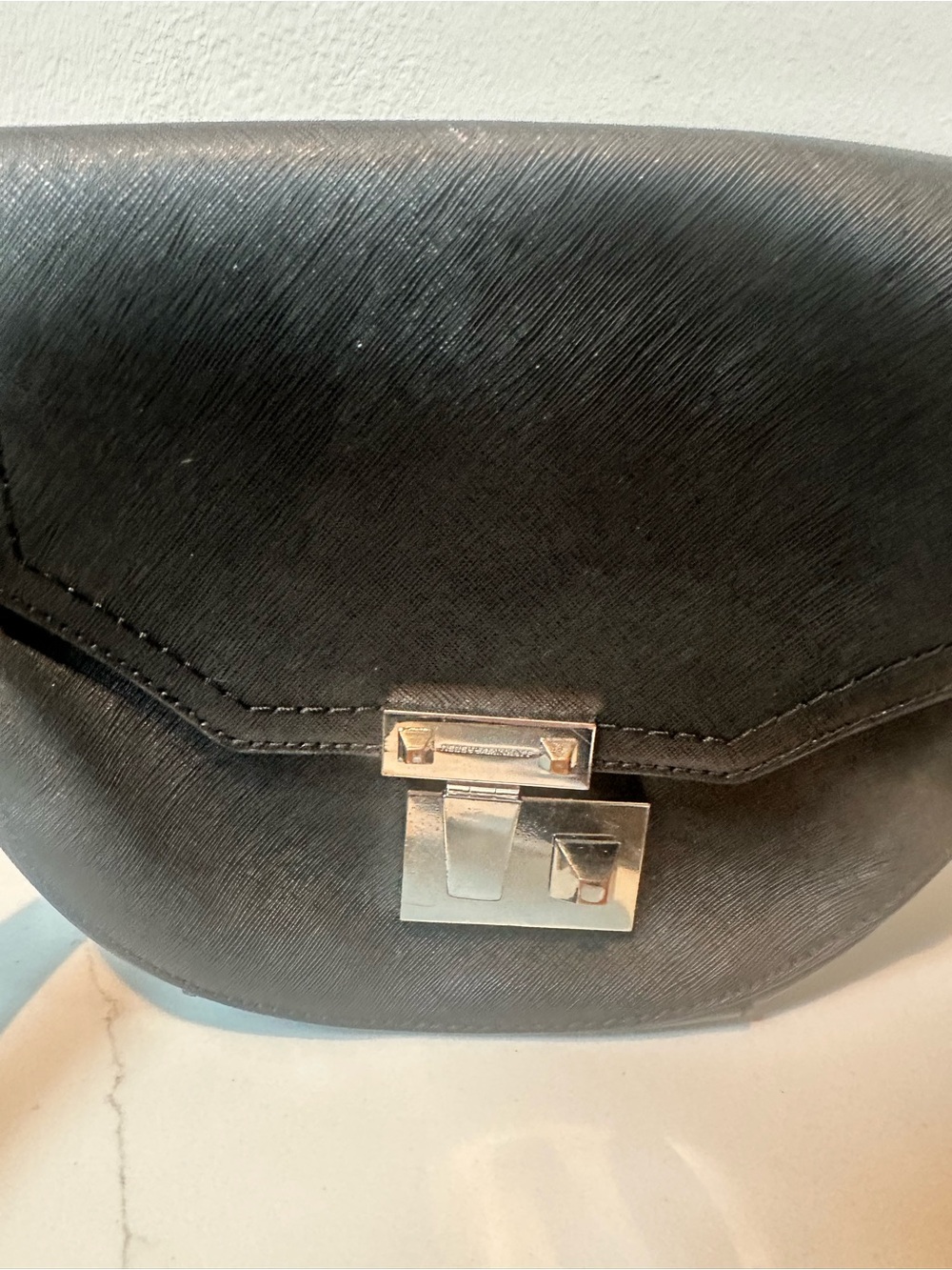 Rebecca Minkoff Black Leather Crossbody Bag with Silver Hardware - Picture 10 of 10